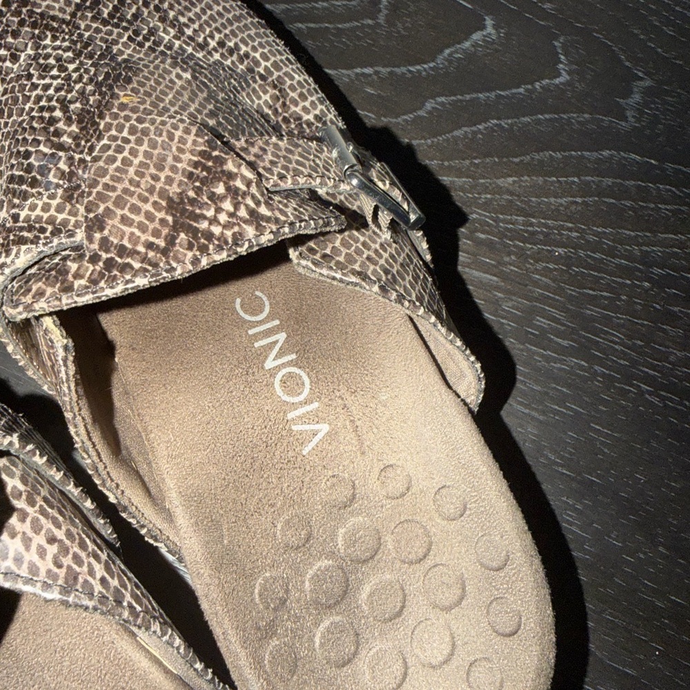 Vionic Snakeskin Patterned Slip-On Clogs - image 2